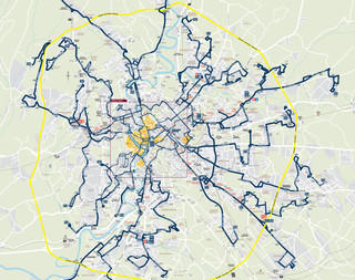 Map of Rome night bus network
