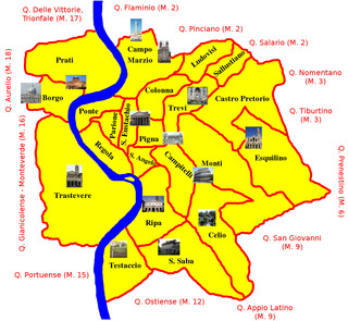 Map of Rome neighborhoods & quarters